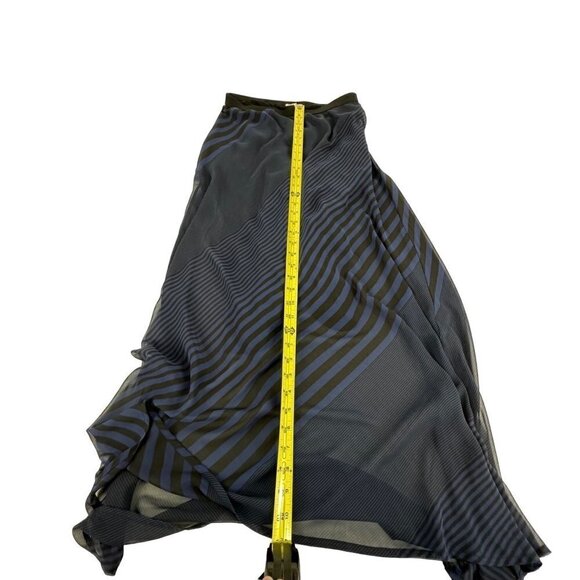 Pleione Black and Blue Semi Asymmetrical Maxi Skirt Size Large Made in the USA - Picture 7 of 8